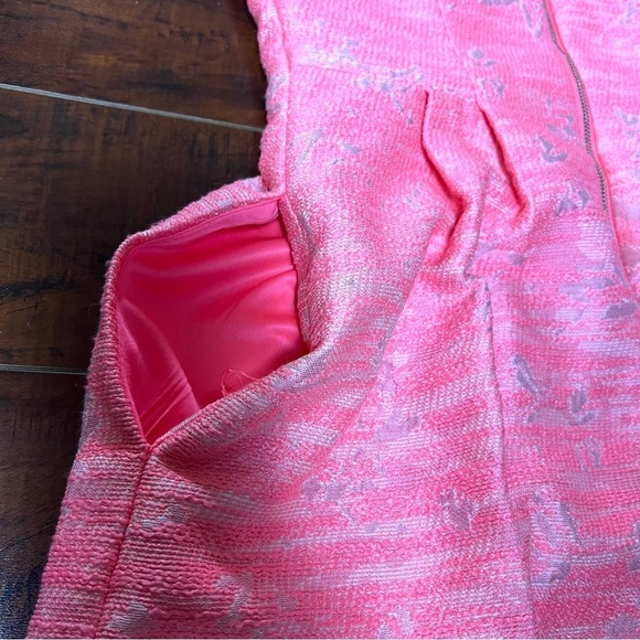 BETSEY JOHNSON Jacquard Structured Pink Mini A-Line Dress Size 6 - Picture 8 of 13